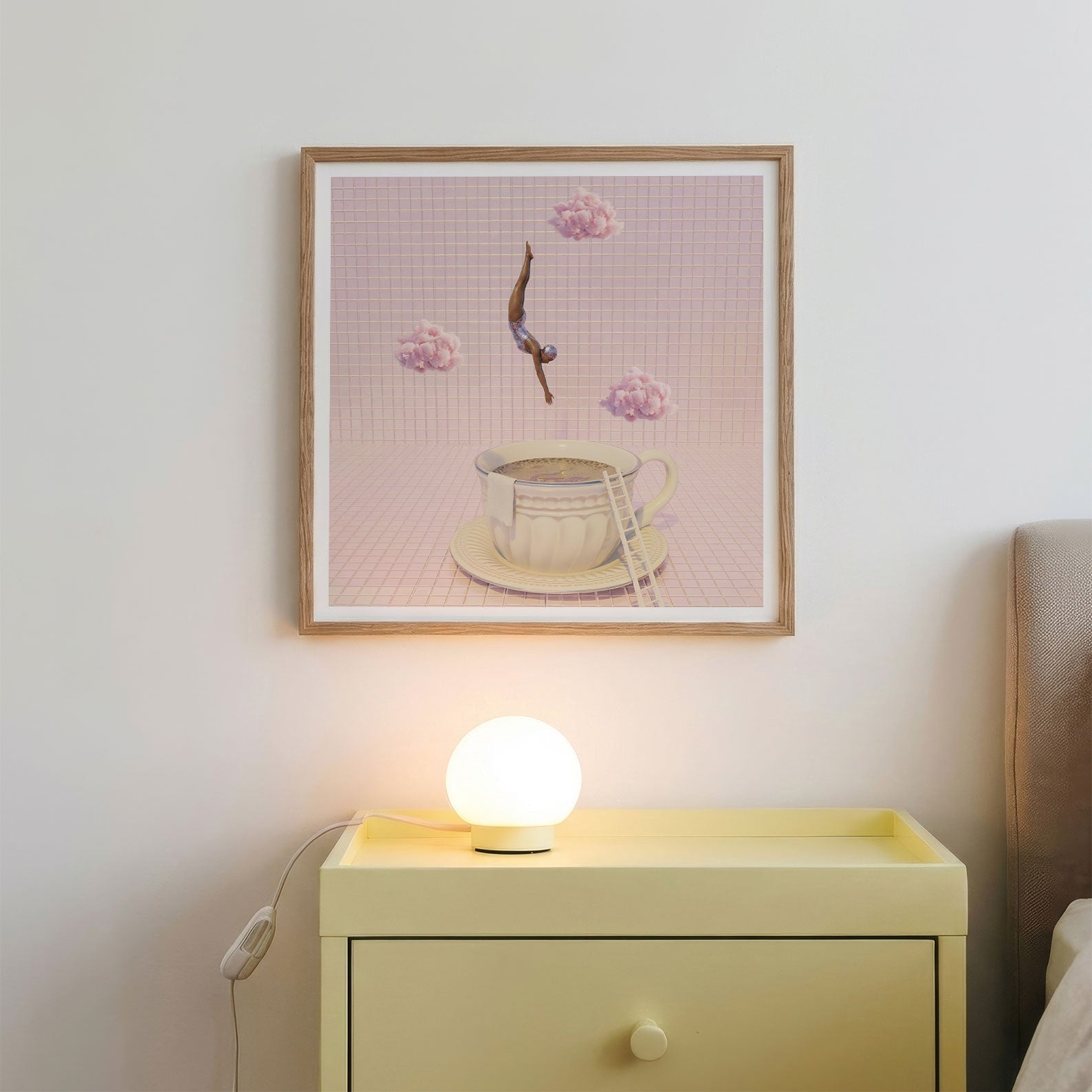 Dive Into Pink Paradise, Square, Framed Art