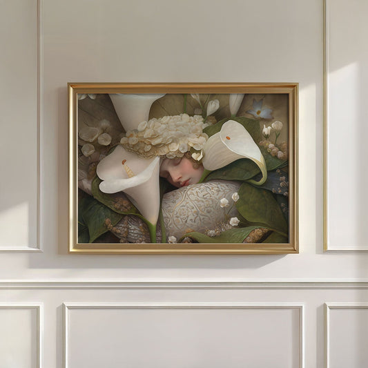 Dreaming Forest Nymph In Floral Bloom I, Wall Art, Horizontal