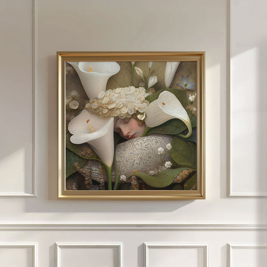 Dreaming Forest Nymph In Floral Bloom I, Wall Art, Square