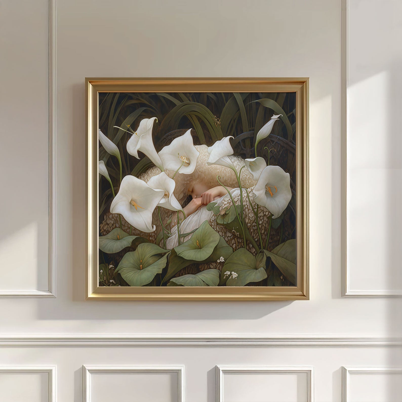 Dreaming Forest Nymph In Floral Bloom III, Wall Art, Square