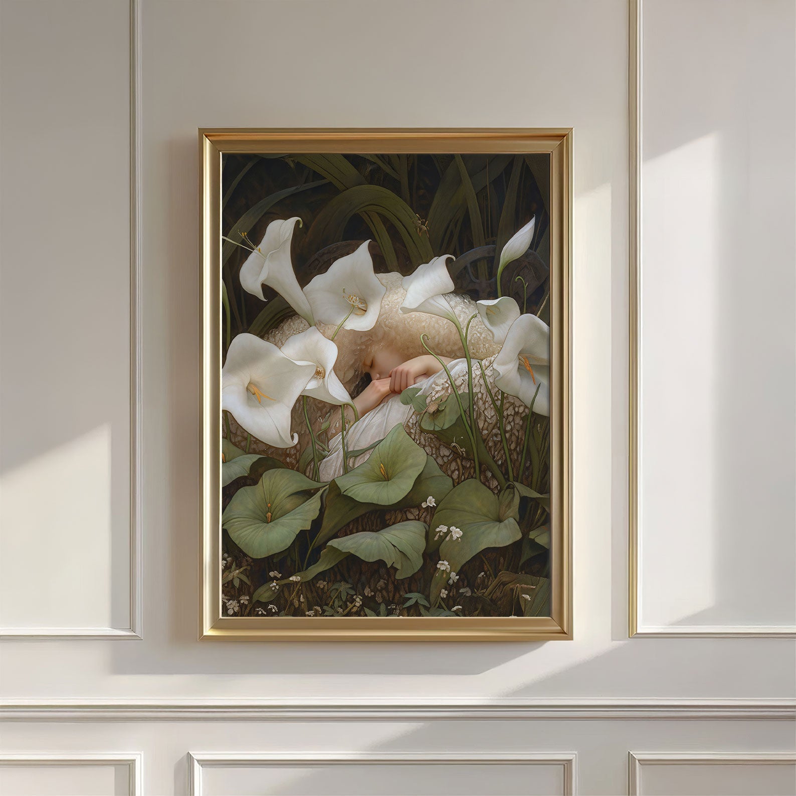 Dreaming Forest Nymph In Floral Bloom III, Wall Art, Vertical