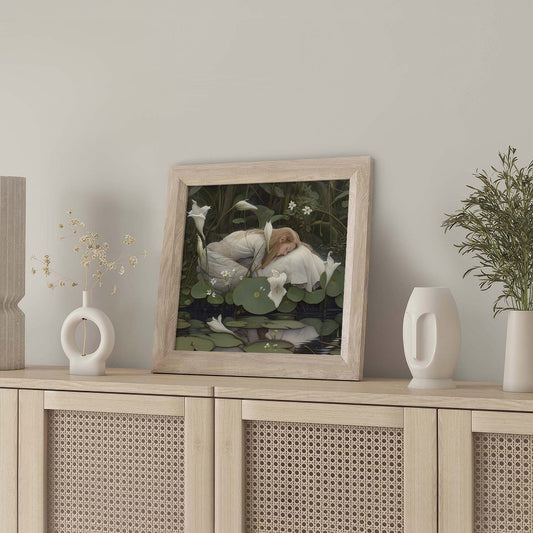 Framed Wall Art Of Dreaming Forest Nymph In Floral Bloom IV, Square