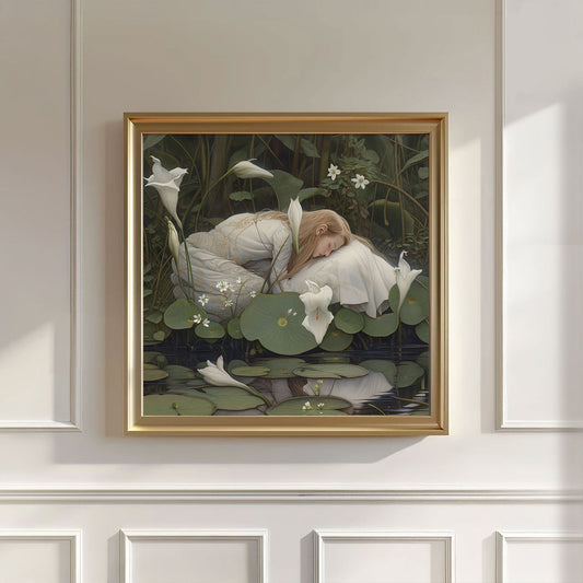 Dreaming Forest Nymph In Floral Bloom IV, Wall Art, Square