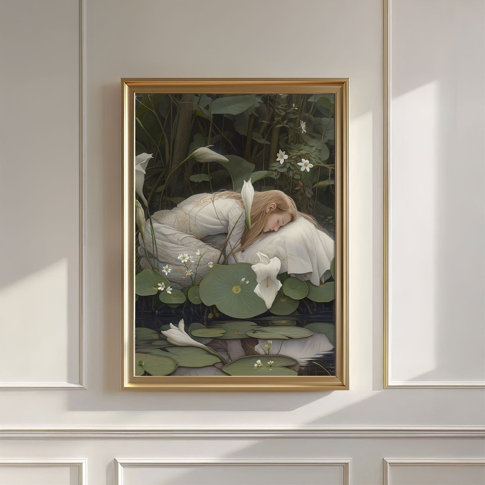 Dreaming Forest Nymph In Floral Bloom IV, Wall Art, Vertical