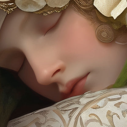 Extreme Close Up Detail Of Dreaming Forest Nymph In Floral Bloom I, Vertical