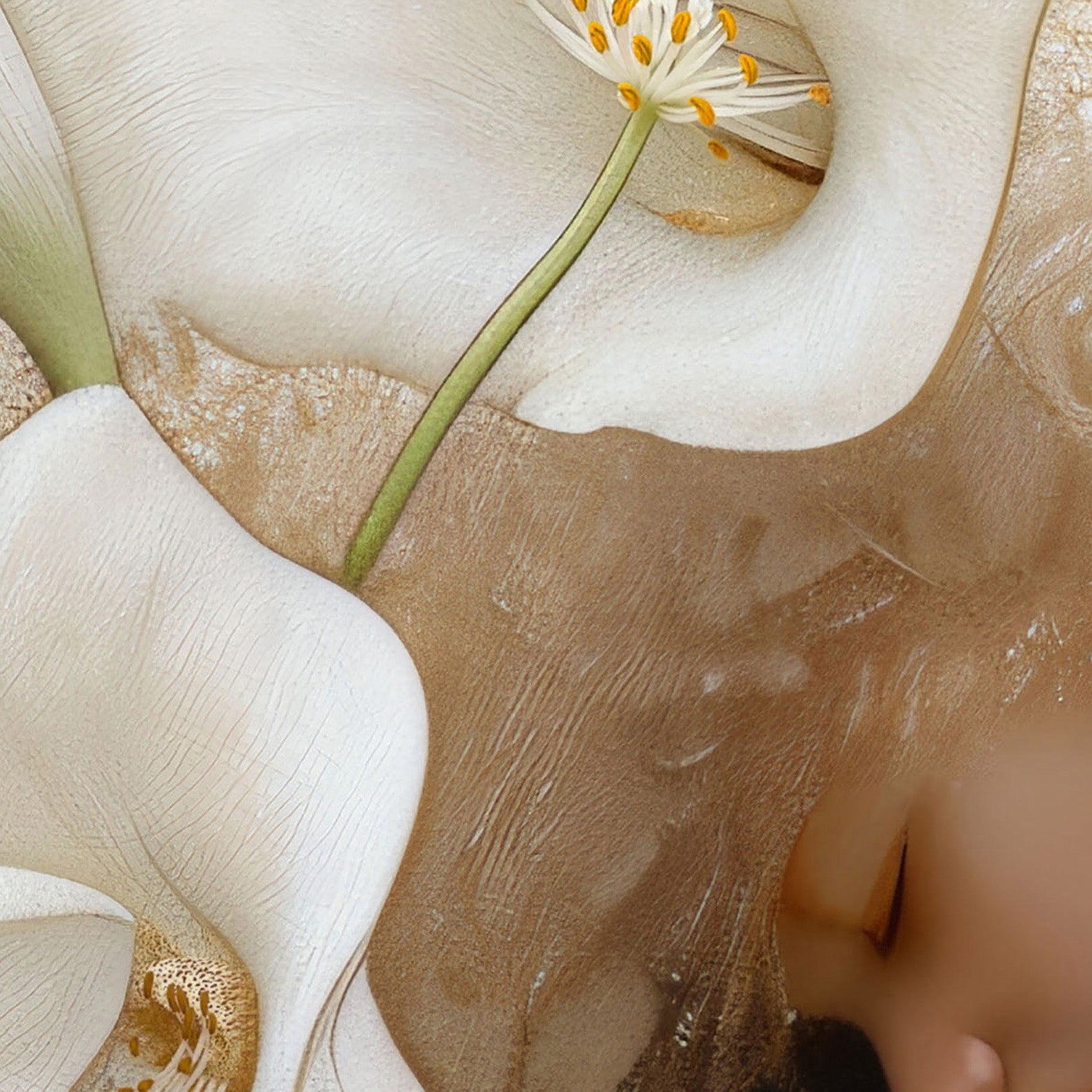 High Resolution Art Texture Of Dreaming Forest Nymph In Floral Bloom III, Horizontal