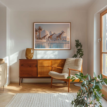 Exotic Giraffes, Horizontal, Framed Art