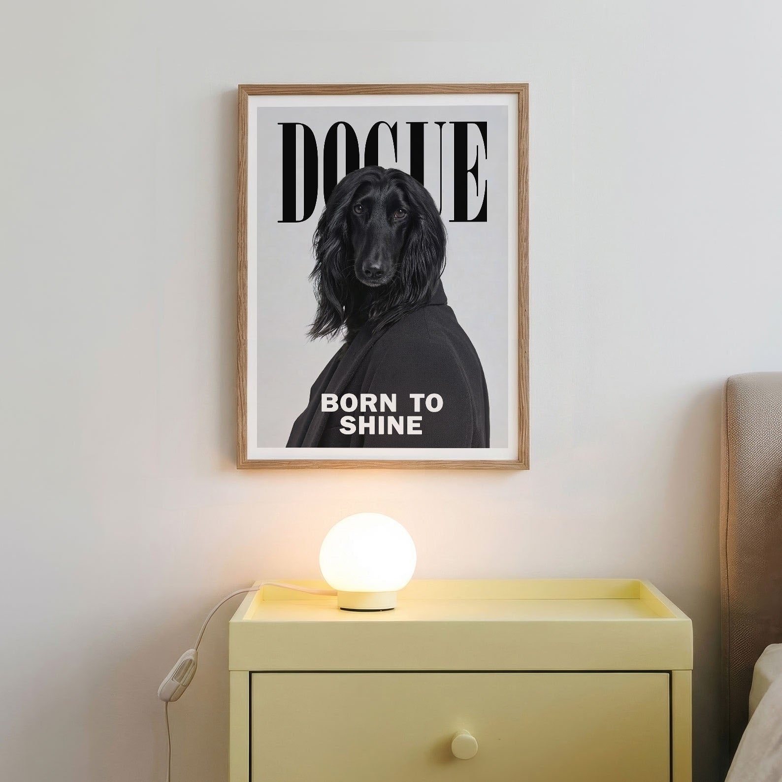 Fashion Afghan Hound, Vertical, Framed Art