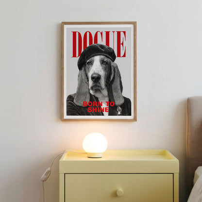 Fashion Basset Hound, Vertical, Framed Art