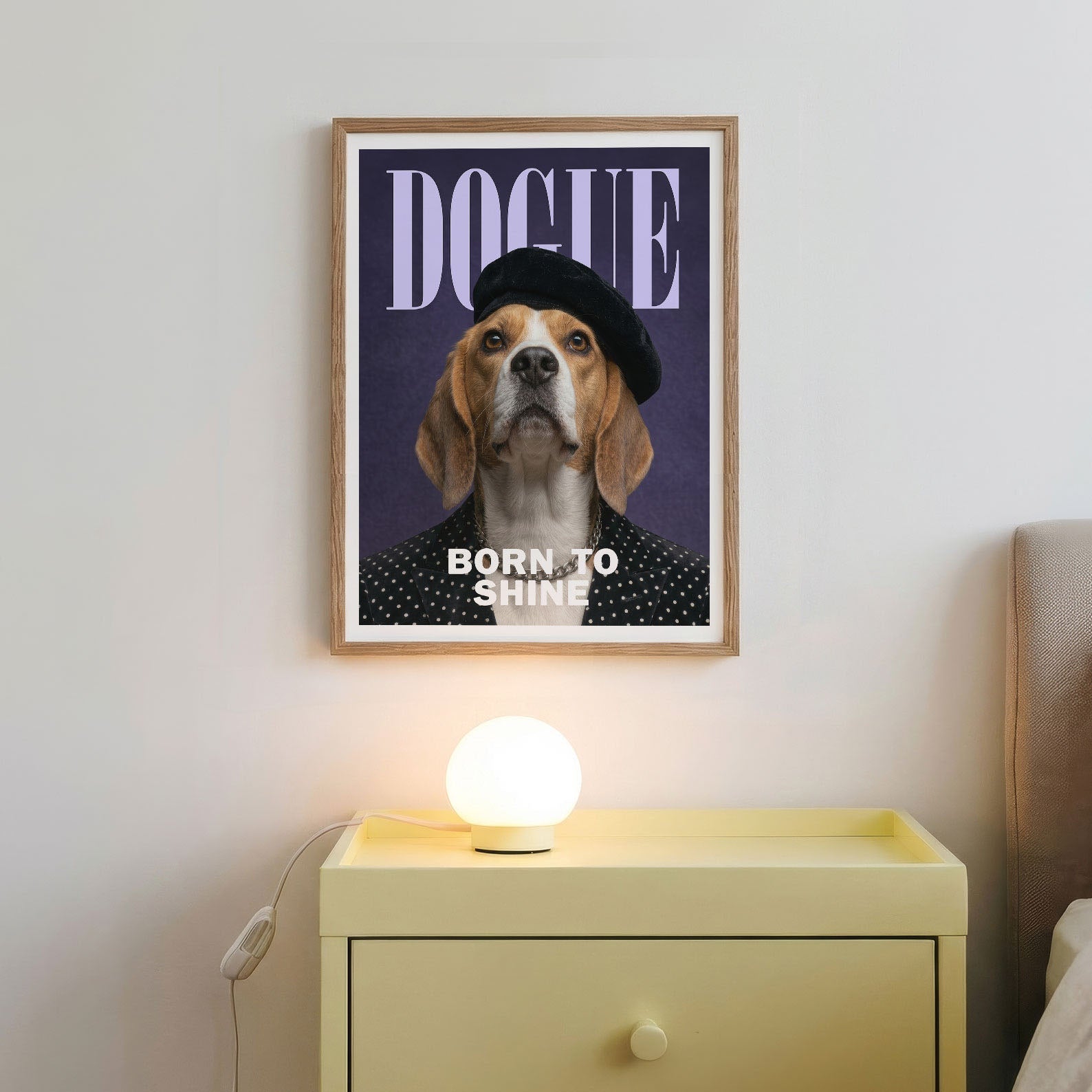 Fashion Beagle, Vertical, Framed Art