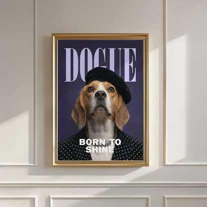 Fashion Beagle, Vertical, Wall Art
