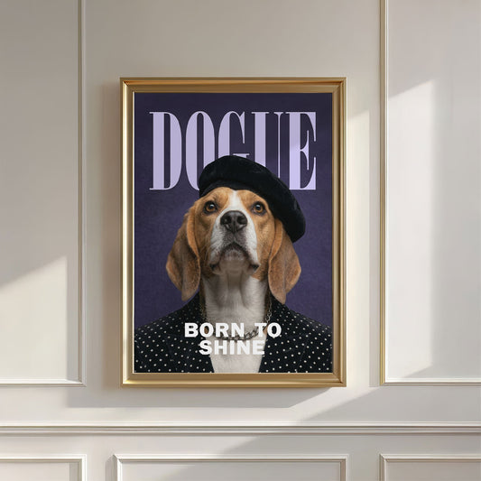 Fashion Beagle, Vertical, Wall Art