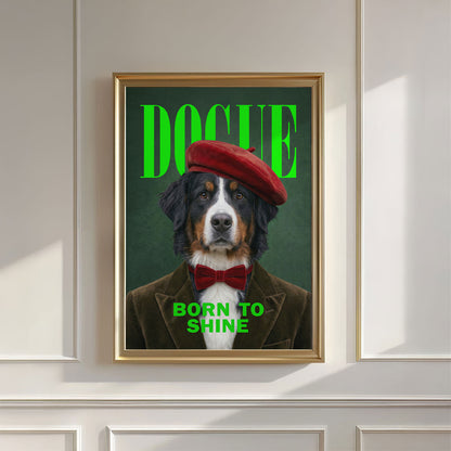 Fashion Bernese Mountain Dog, Vertical, Wall Art