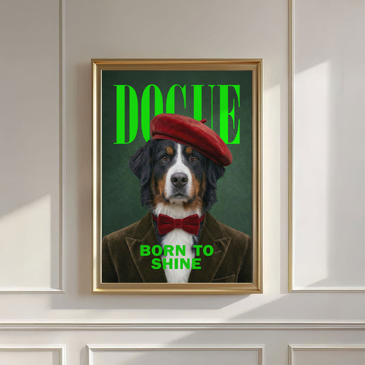 Fashion Bernese Mountain Dog, Vertical, Wall Art