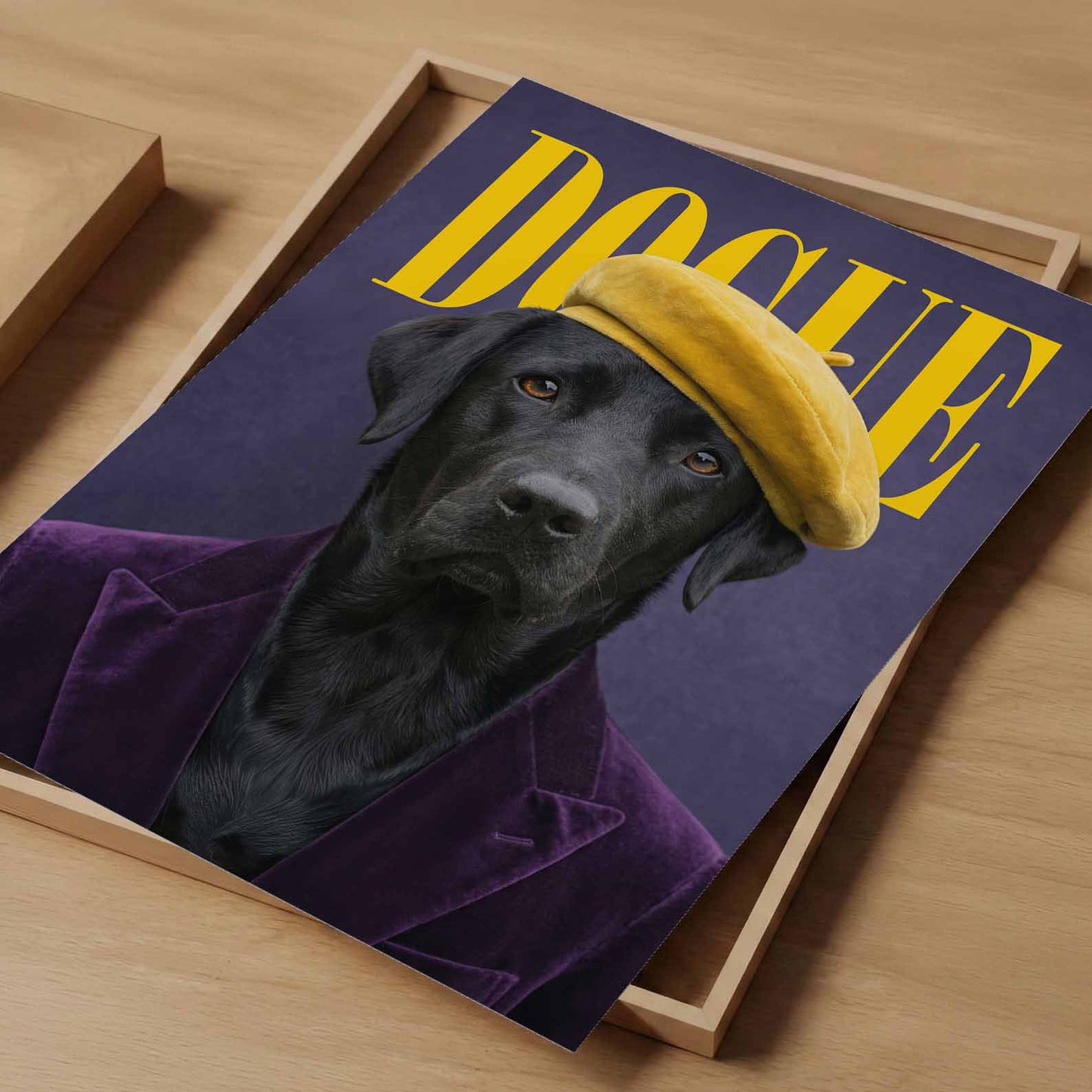 Fashion Black Labrador N, Vertical, Art Print