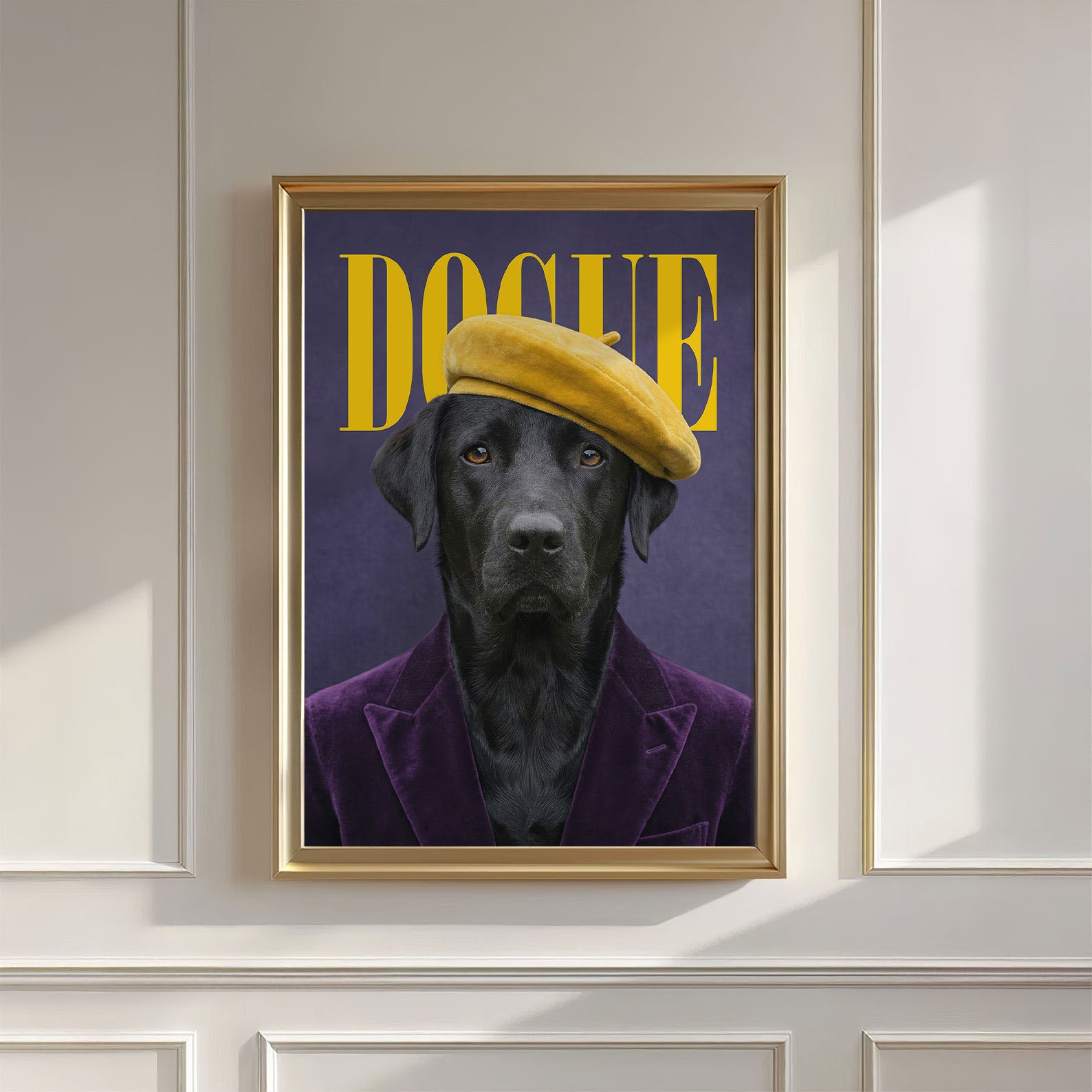 Fashion Black Labrador N, Vertical, Wall Art