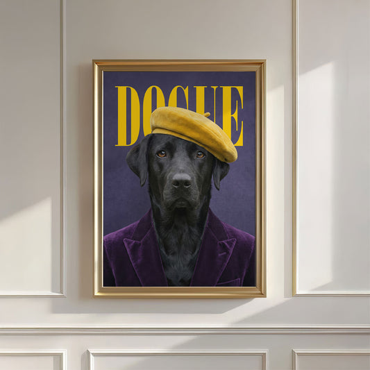 Fashion Black Labrador N, Vertical, Wall Art