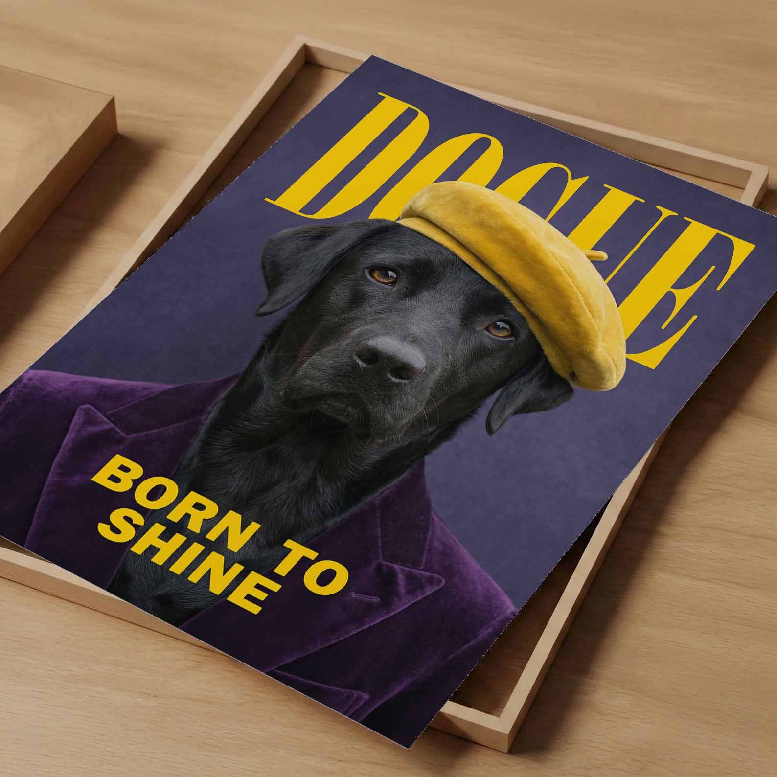 Fashion Black Labrador, Vertical, Art Print