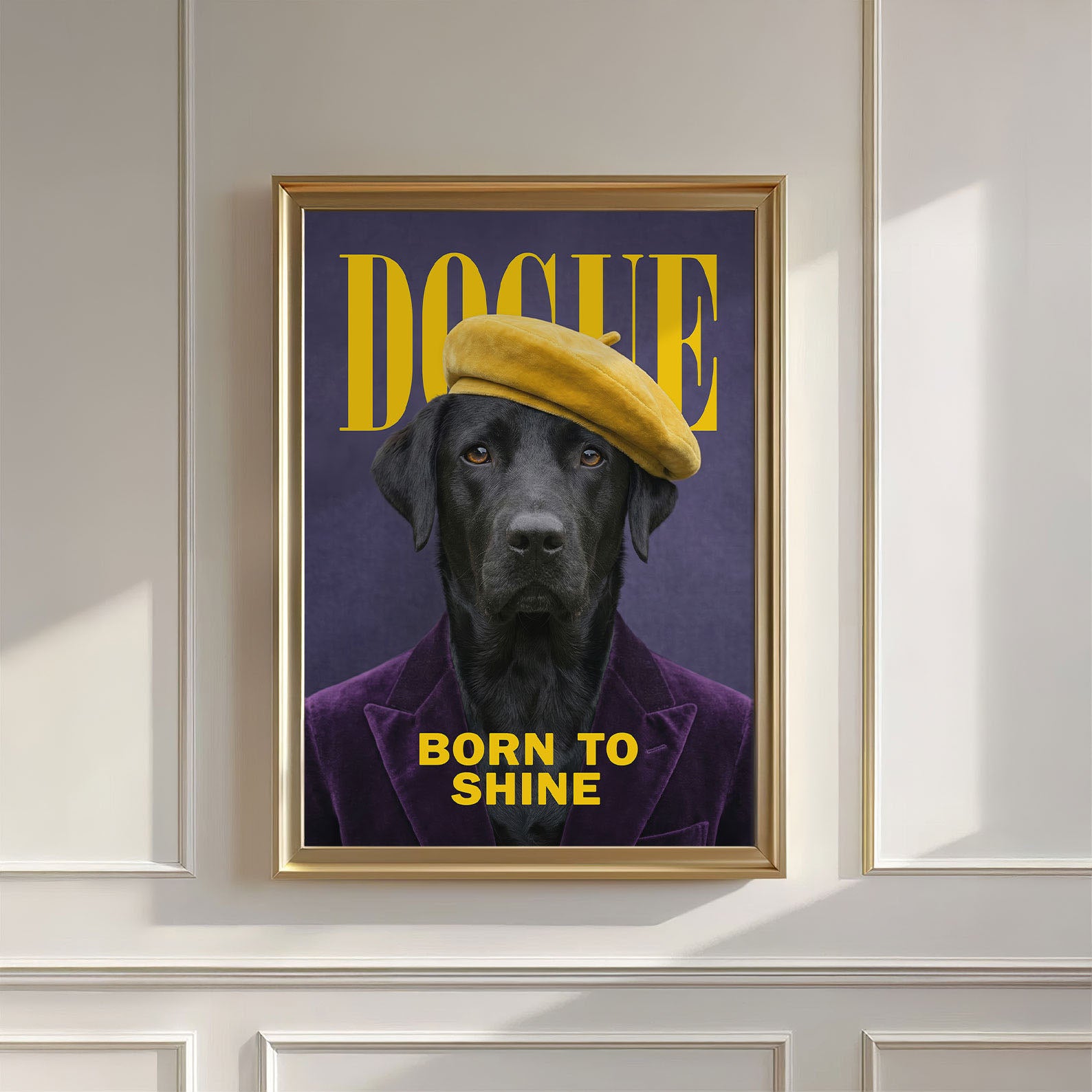 Fashion Black Labrador, Vertical, Wall Art