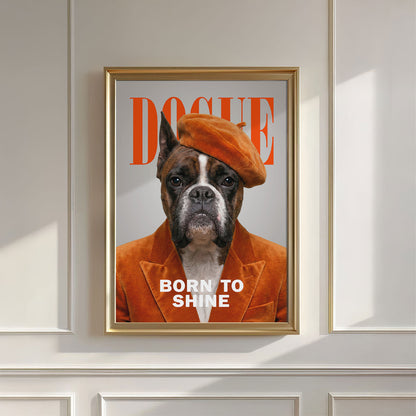 Fashion Boxer Dog, Vertical, Wall Art