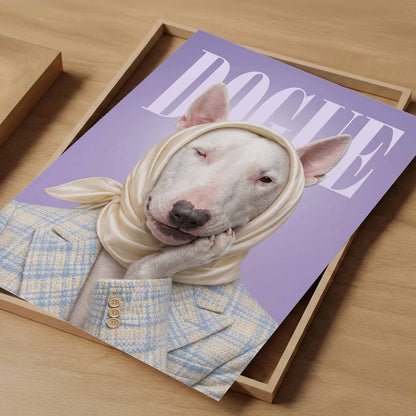 Fashion Bull Terrier N, Vertical, Art Print