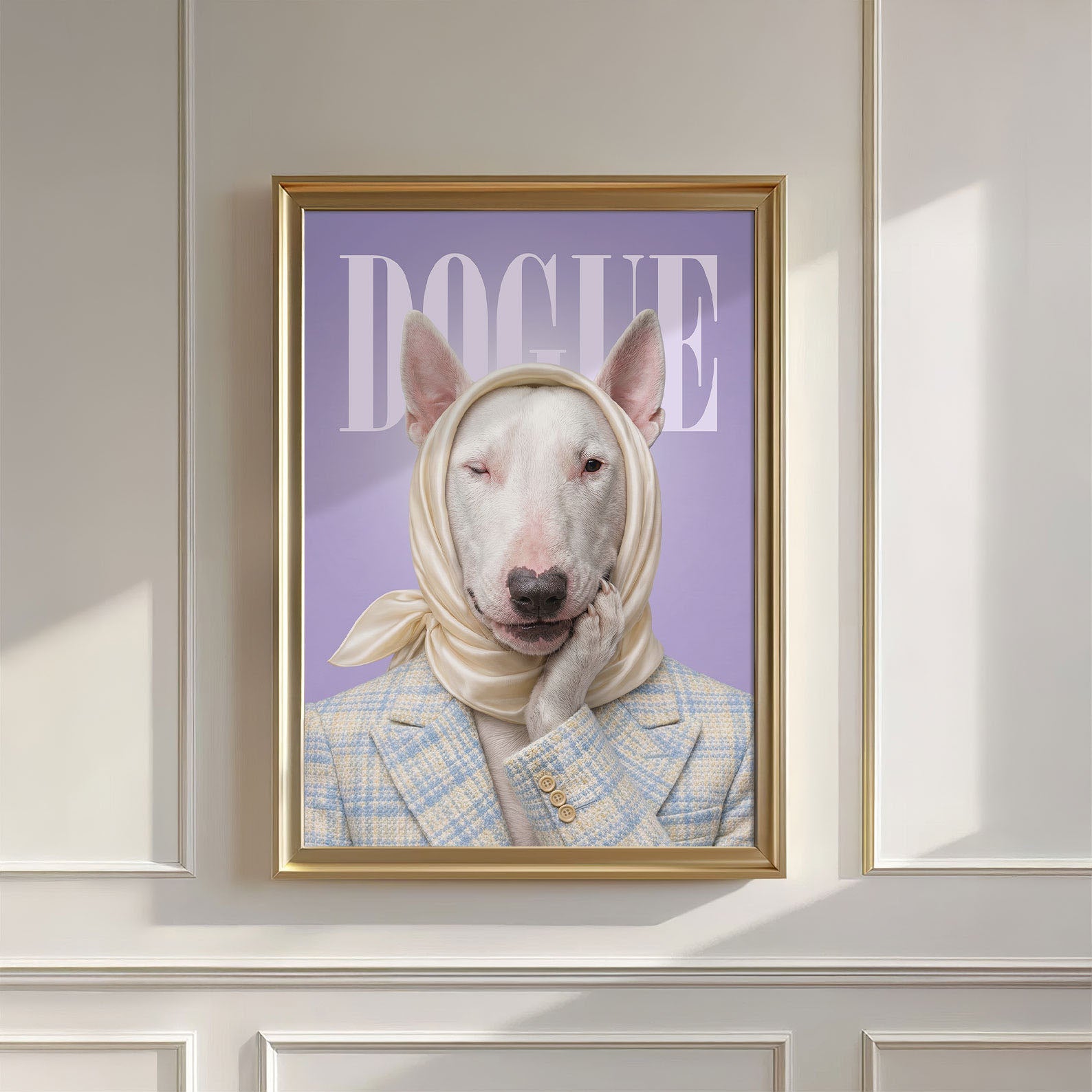 Fashion Bull Terrier N, Vertical, Wall Art