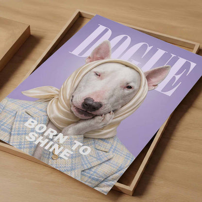 Fashion Bull Terrier, Vertical, Art Print