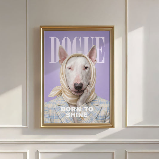 Fashion Bull Terrier, Vertical, Wall Art