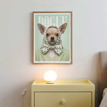 Fashion Chihuahua N, Vertical, Framed Art