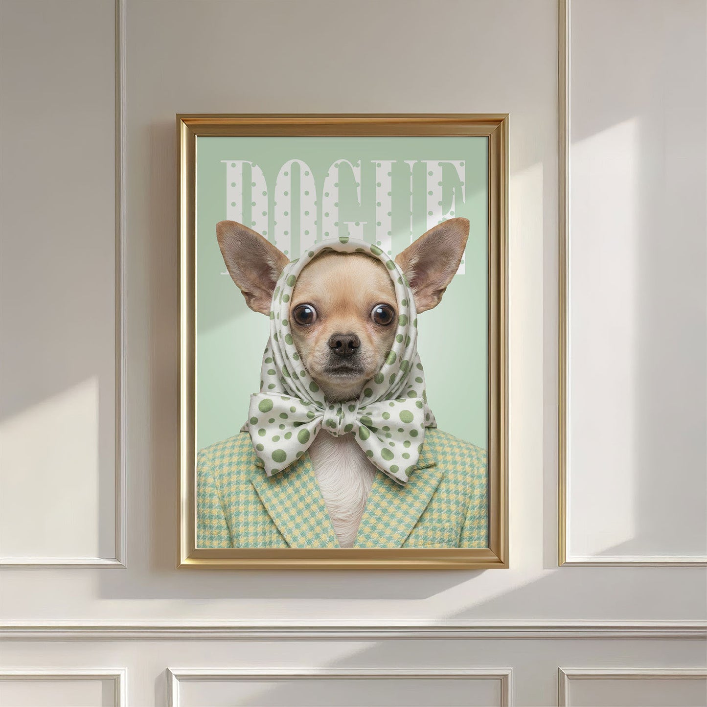 Fashion Chihuahua N, Vertical, Wall Art