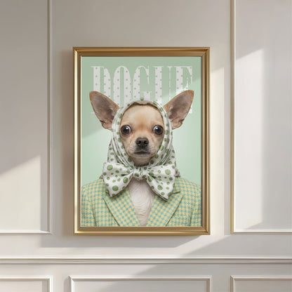 Fashion Chihuahua N, Vertical, Wall Art
