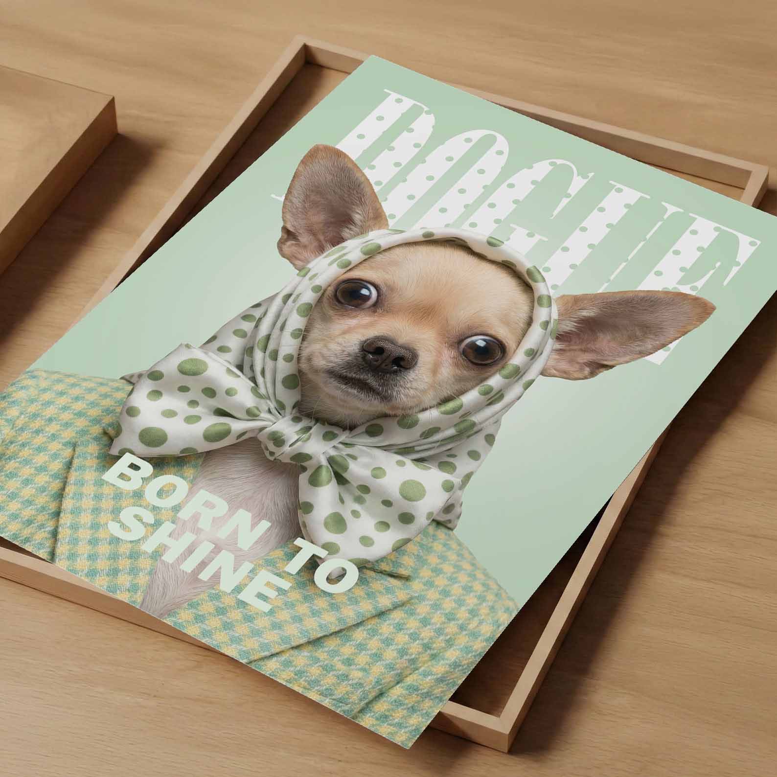 Fashion Chihuahua, Vertical, Art Print