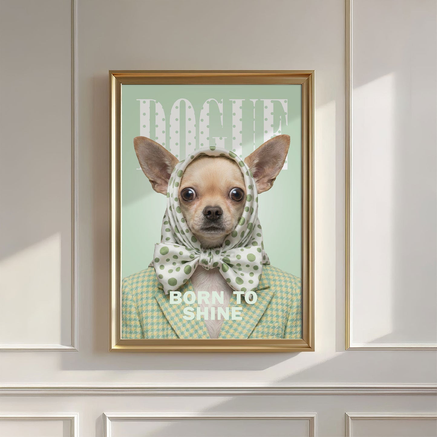 Fashion Chihuahua, Vertical, Wall Art