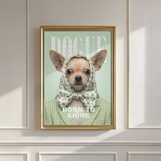 Fashion Chihuahua, Vertical, Wall Art