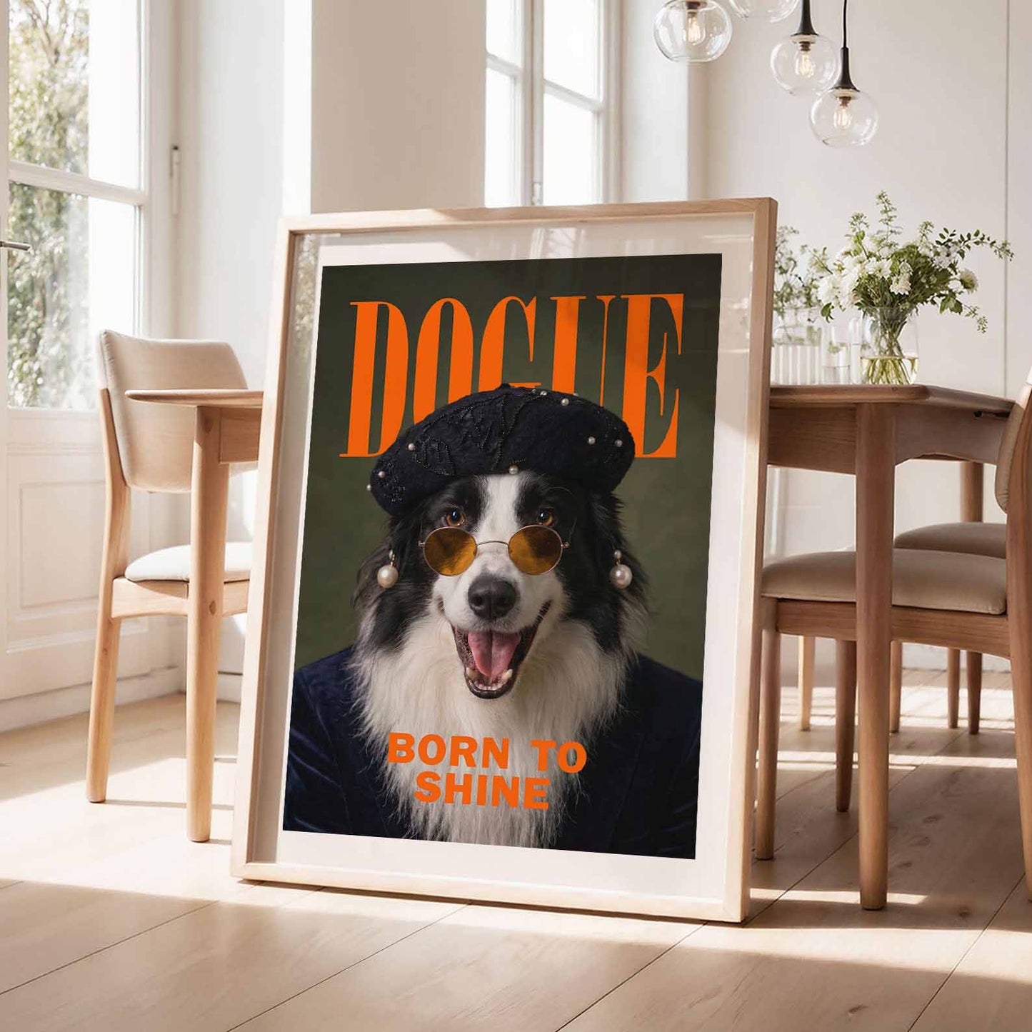 Fashion Collie II, Vertical, Framed Art