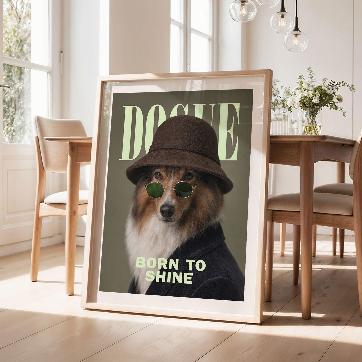 Fashion Collie I, Vertical, Framed Art