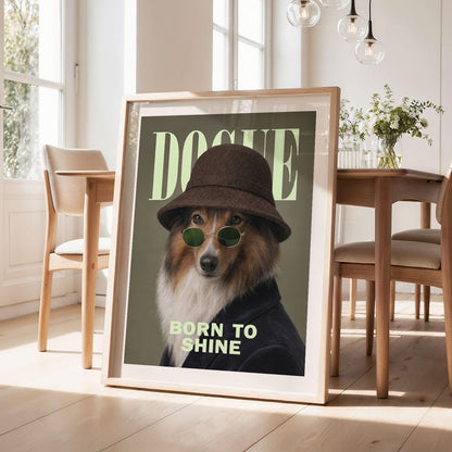 Fashion Collie I, Vertical, Framed Art