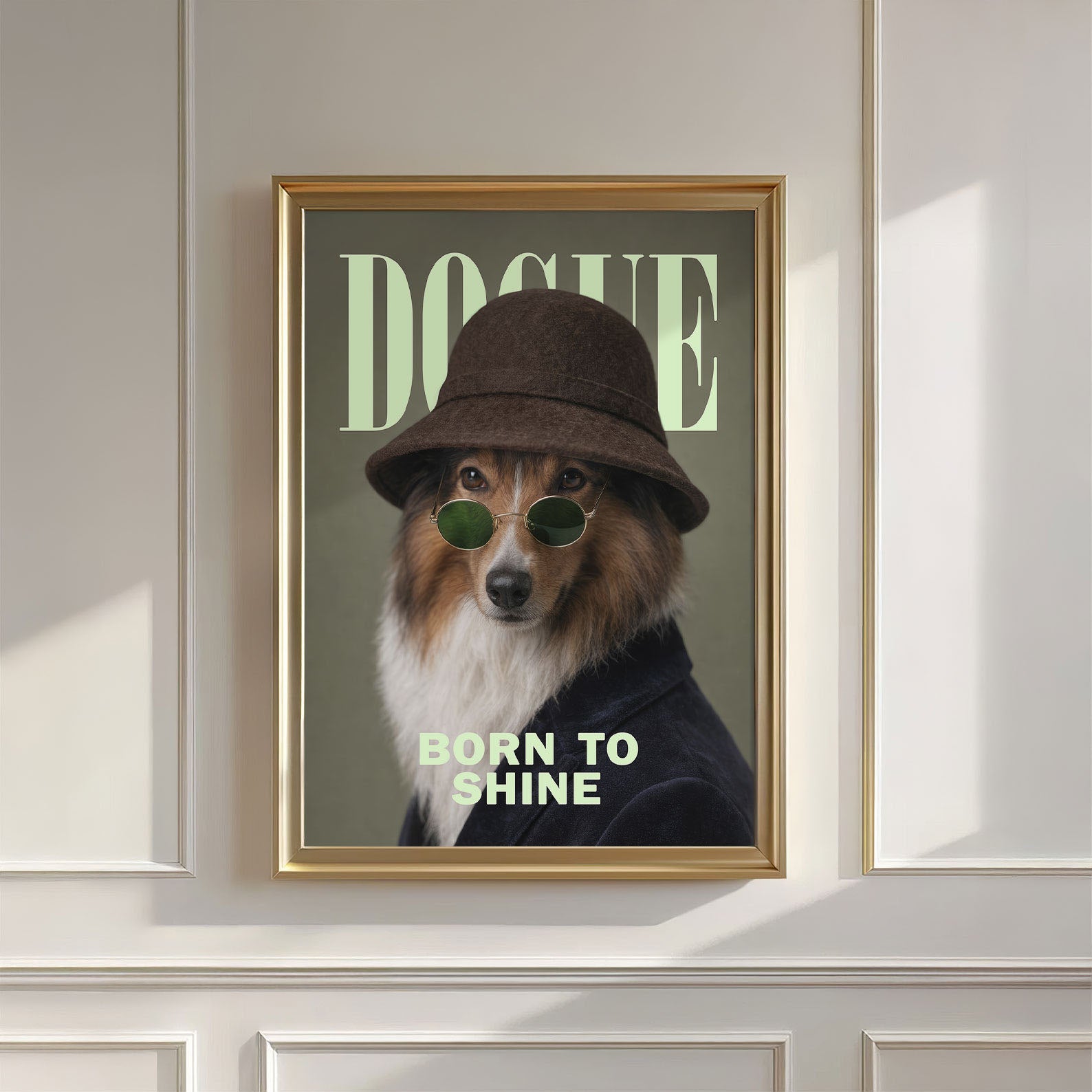 Fashion Collie I, Vertical, Wall Art