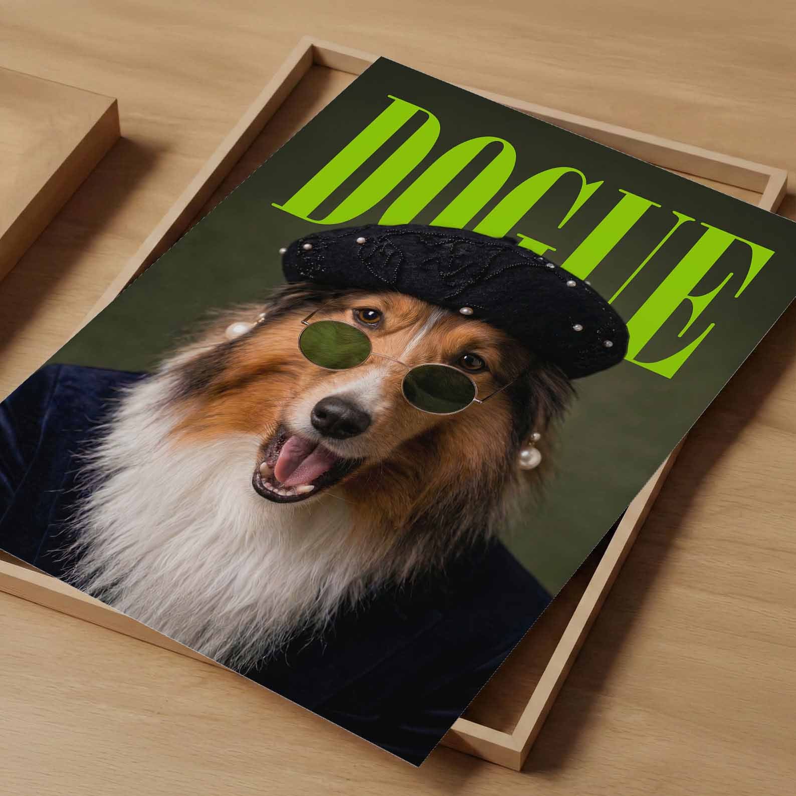 Fashion Collie N, Vertical, Art Print
