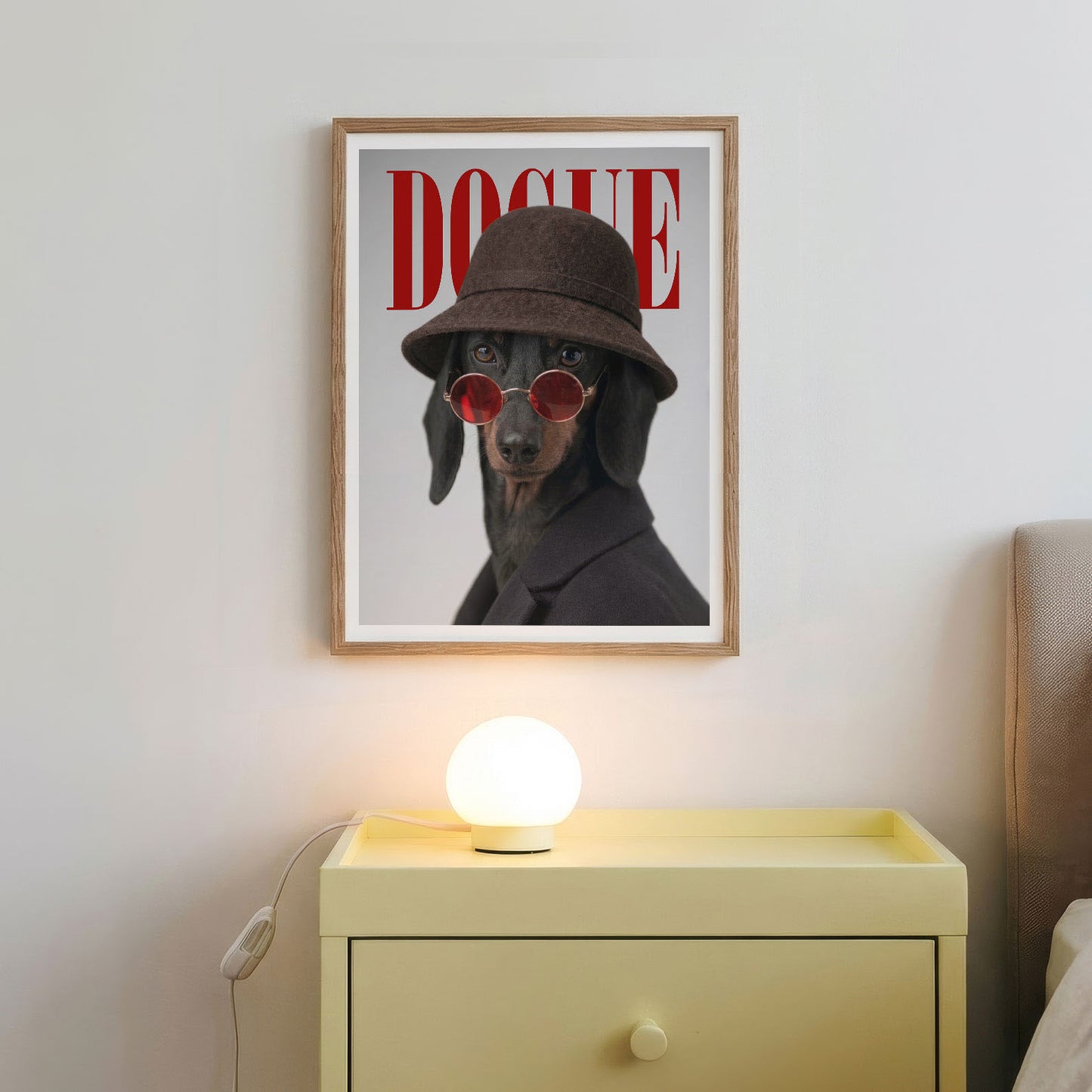 Fashion Dachshund N, Vertical, Framed Art