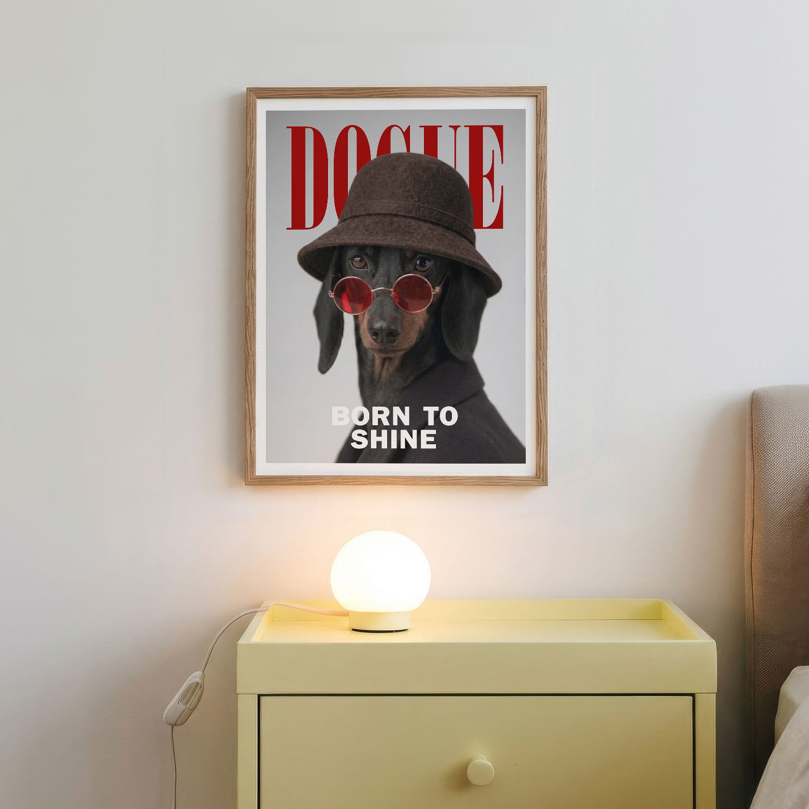 Fashion Dachshund, Vertical, Framed Art