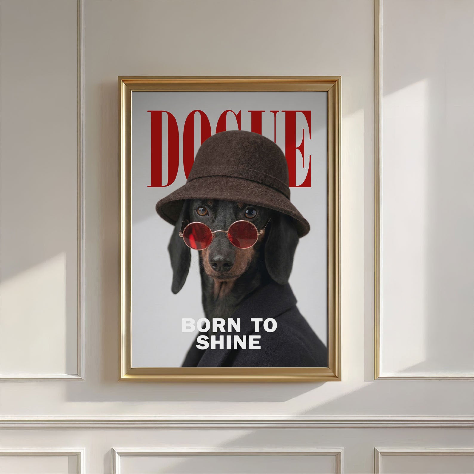 Fashion Dachshund, Vertical, Wall Art