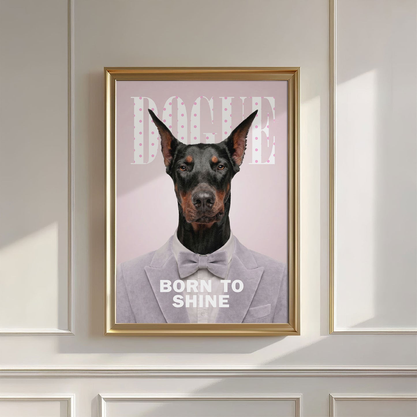 Fashion Doberman I, Vertical, Wall Art