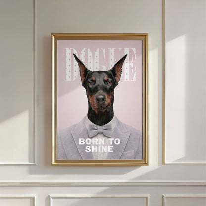 Fashion Doberman I, Vertical, Wall Art