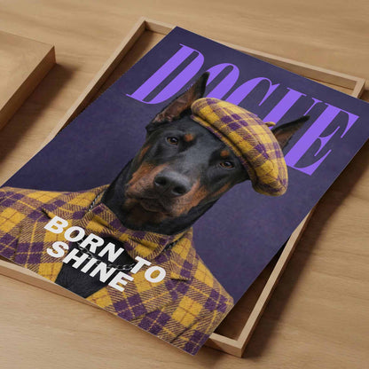 Fashion Doberman, Vertical, Art Print