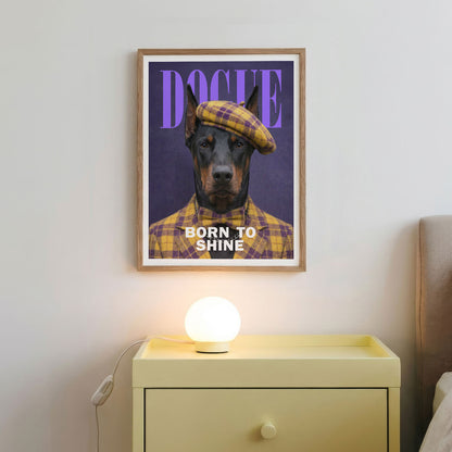 Fashion Doberman, Vertical, Framed Art