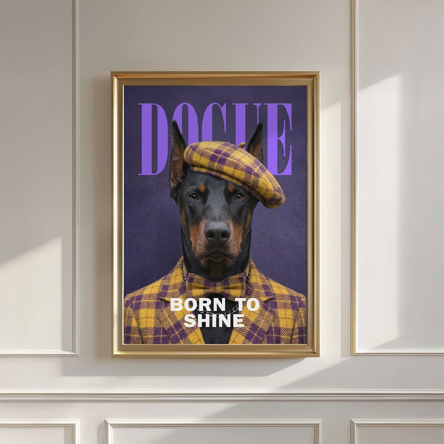 Fashion Doberman, Vertical, Wall Art