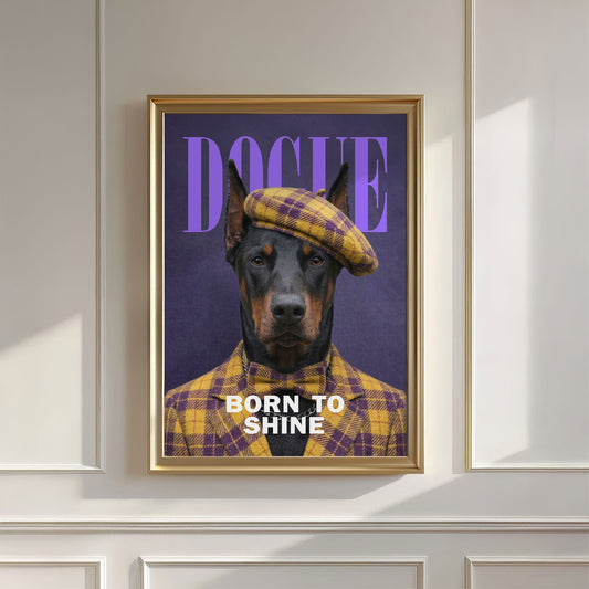 Fashion Doberman, Vertical, Wall Art