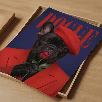 Fashion French Bulldog I N, Vertical, Art Print