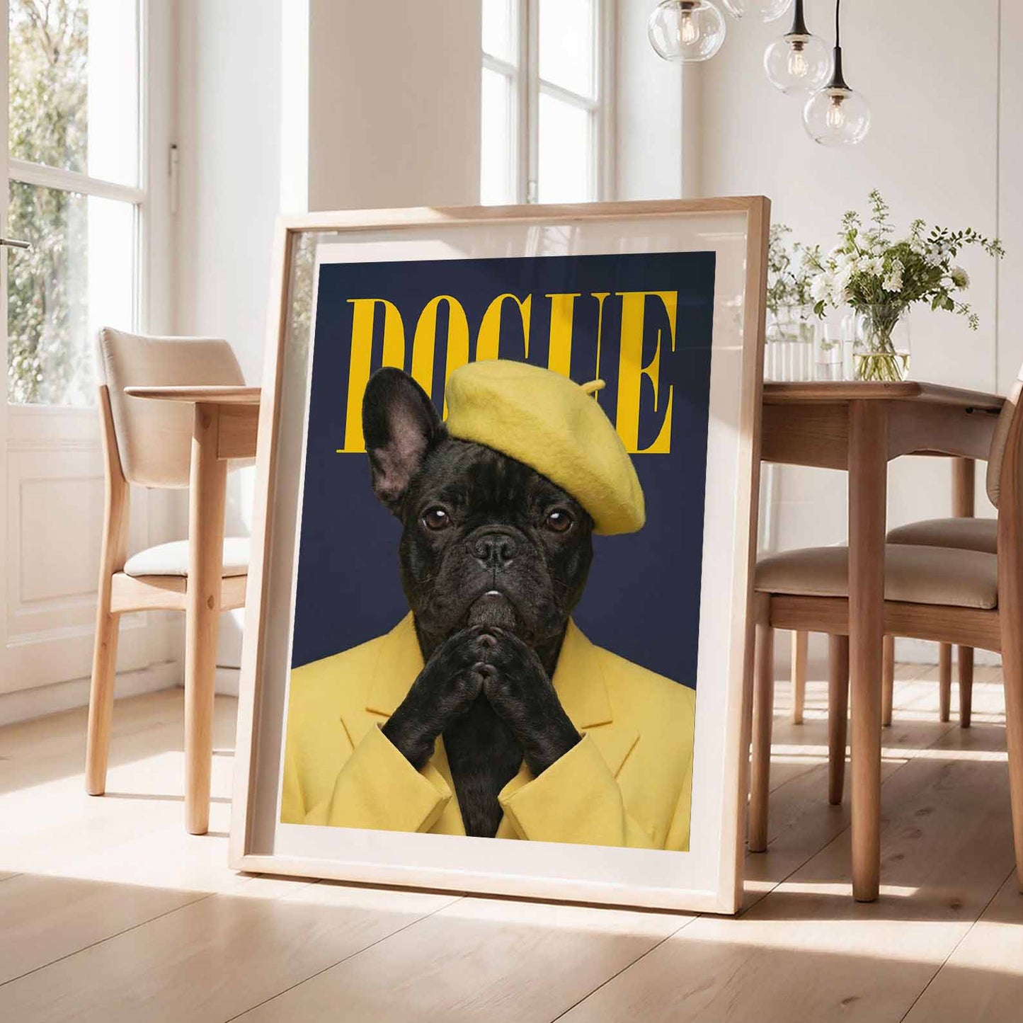 Fashion French Bulldog II N, Vertical, Framed Art